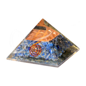 Orgone Lapis Lazuli Pyramid with Copper Spiral & Pyramid