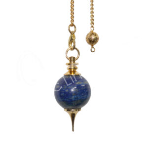 Lapis Lazuli Sephorotron with Brass Point Pendulum