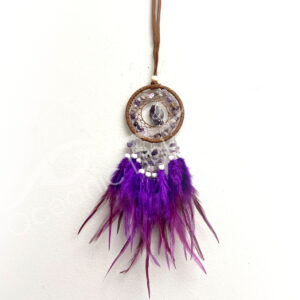 Dreamcatcher Rough Amethyst Chips with Purple Feathers