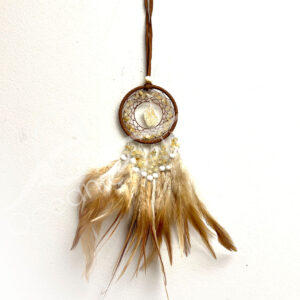 Dreamcatcher Rough Citrine Chips with Natural Feathers