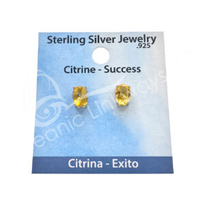 Faceted Citrine Sterling Silver Oval Earrings