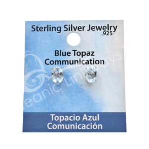 Faceted Blue Topaz Sterling Silver Oval Earrings