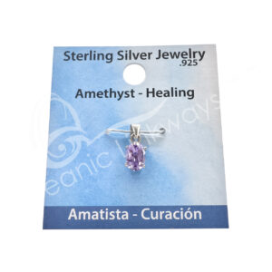 Faceted Amethyst Sterling Silver Oval Pendant