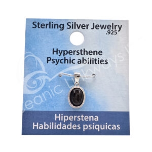 Hypershene Sterling Silver Oval Pendant