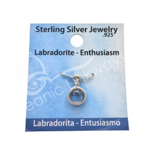 Blue Labradorite Sterling Silver Round Pendant