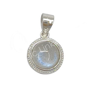 Blue Labradorite Sterling Silver Round Pendant