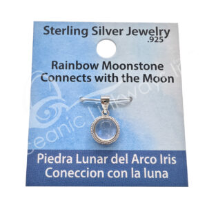 Blue Moonstone Sterling Silver Round Pendant