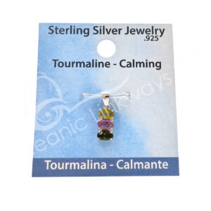 Tree Faceted Rainbow Tourmaline Sterling Silver Pendant