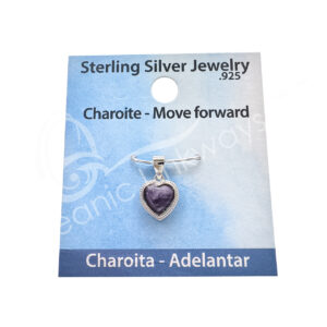 Charoite Heart Sterling Silver Pendant