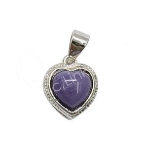 Charoite Heart Sterling Silver Pendant