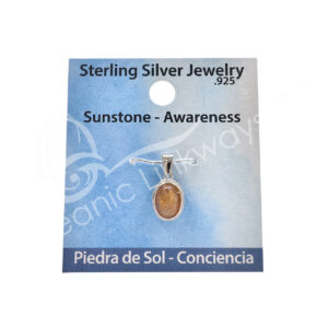 Sunstone Sterling Silver Oval Pendant