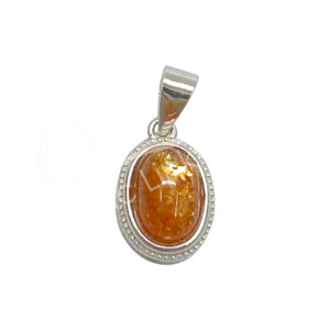 Sunstone Sterling Silver Oval Pendant