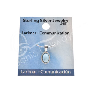 Larimar Sterling Silver Oval Pendant