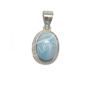 Larimar Sterling Silver Oval Pendant