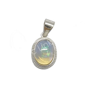 Opal Sterling Silver Oval Pendant