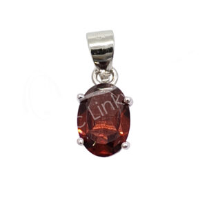 Faceted Garnet Sterling Silver Pendant