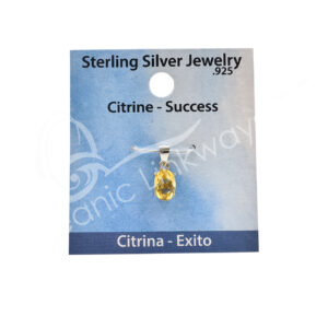 Faceted Citrine Sterling Silver Oval Pendant