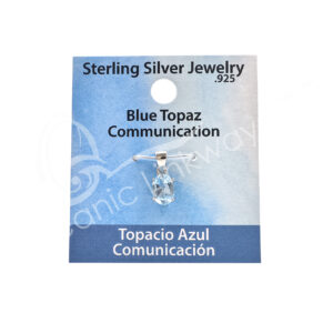 Faceted Blue Topaz Sterling Silver Oval Pendant