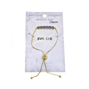 Evil Eye with 6 Eyes Charm Adjustable Bracelet