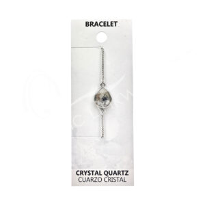 Faceted Crystal Quartz Teardrop Brass Adjustable Bracelet