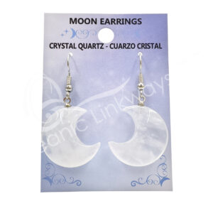 Crystal Quartz Moon Earrings