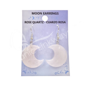 Rose Quartz Moon Earrings