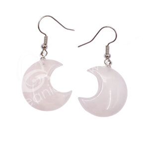 Rose Quartz Moon Earrings
