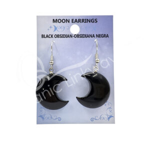 Black Obsidian Moon Earrings