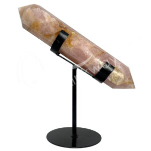 Rose Quartz Double Terminated Point on Metal Stand