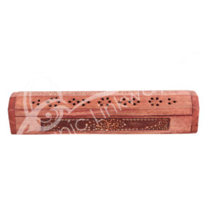 Engraved Tree of Life Acacia Wood Incense Box Storage