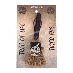 Tiger Eye and Tree of Life Charm Mini Witch's Broom