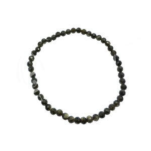 Golden Sheen Obsidian Faceted Stones Beads Bracelet