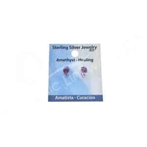 Faceted Amethyst Sterling Silver Oval Stud Earrings