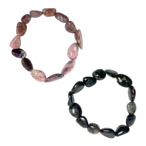 Mixed Colors Tourmaline Tumbled Stones Bracelet (10-30 mm)