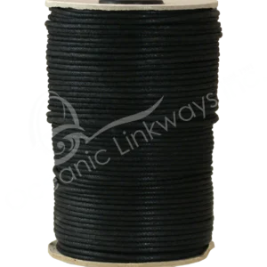 Black Cotton Waxed Cord 100 Yards