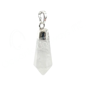Crystal Quartz Diamond Shape Pendant 1.5-1.75"