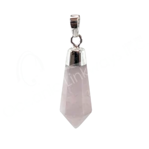 Rose Quartz Diamond Shape Pendant 1.5-1.75"