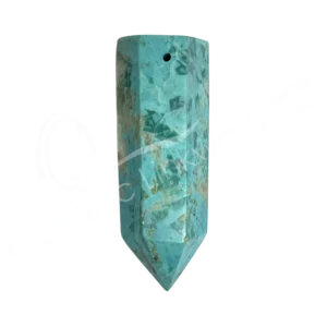 Inca Turquoise Point Pendant with 2 mm Hole and 6 Sides
