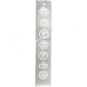 Chakra Selenite Short Incense Holder 10"L X 1.75"W