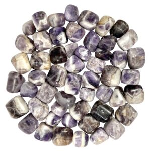 Hand Polished Chevron Amethyst Tumbled Stones