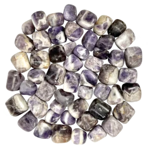 Hand Polished Chevron Amethyst Tumbled Stones