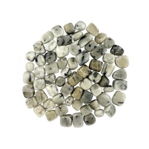 Quartz with Green Tourmaline Rutile Tumbled Stones