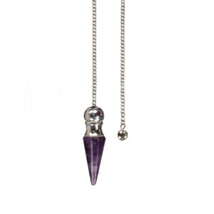 Amethyst Chamber Pendulum with Plain Chain