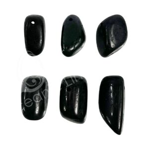 Black Tourmaline Tumbled Stones with 2 mm Hole Pendant
