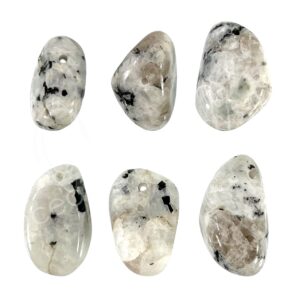 Rainbow Moonstone Tumbled Stones with 2 mm Hole Pendant