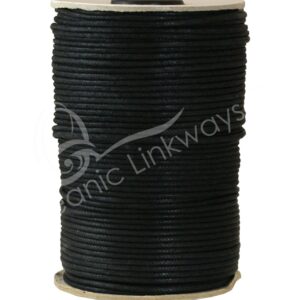 Black Cotton Waxed Cord 100 Yards