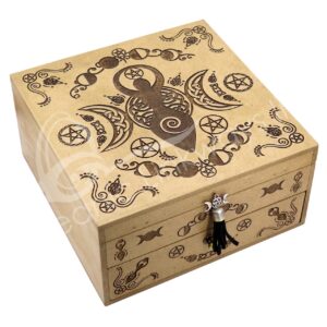 Laser Engraved Goddess Wood Box