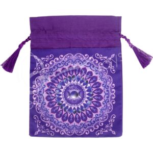 Purple Goddess Mandala printed bag with Tassels