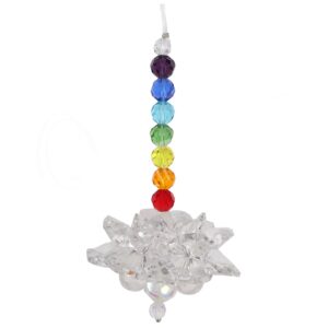 Crystal Lotus Clear AB with Chakra Hanging
