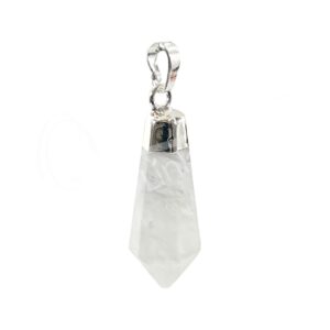 Crystal Quartz Diamond Shape Pendant 1.5-1.75"